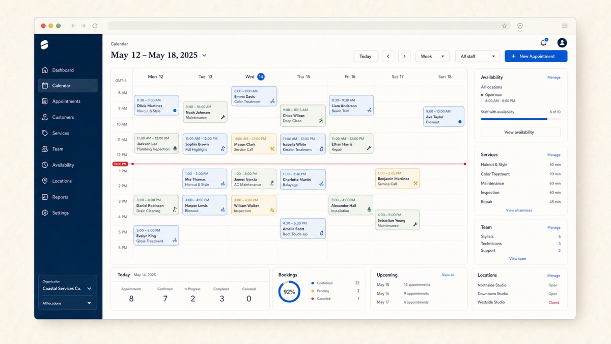 Agendito scheduling and operations dashboard
