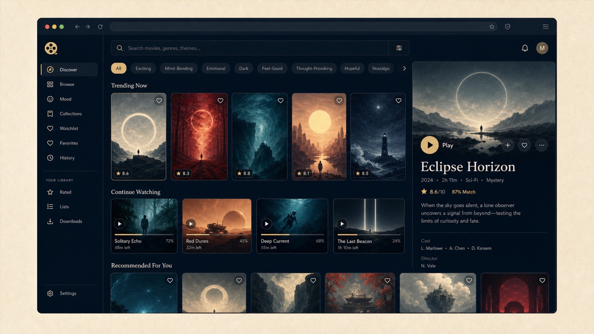 CineStack movie discovery and detail interface