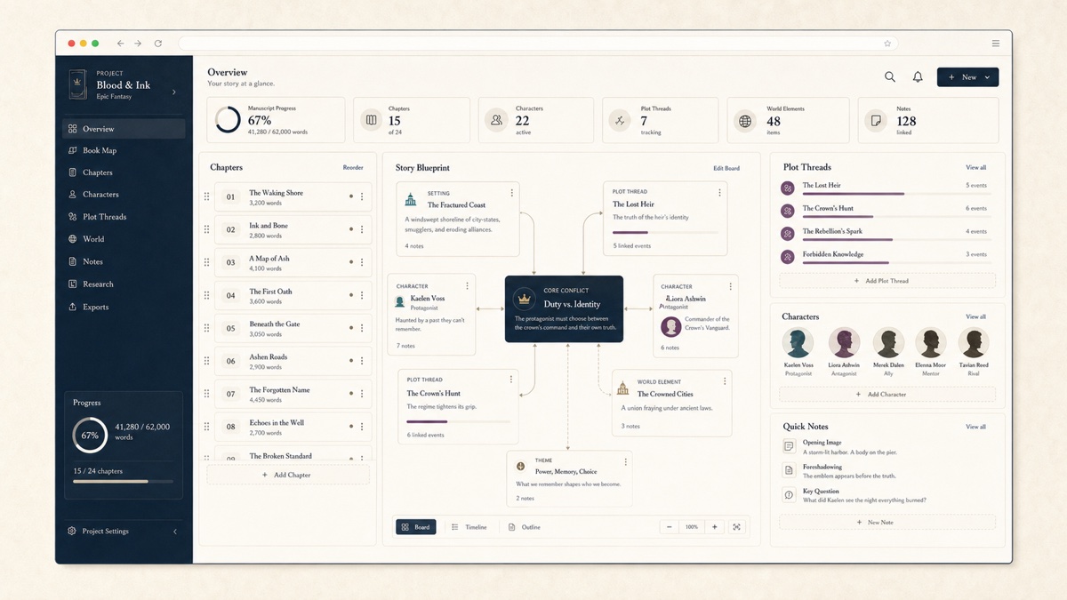 Niprut Blueprint structured book planning workspace