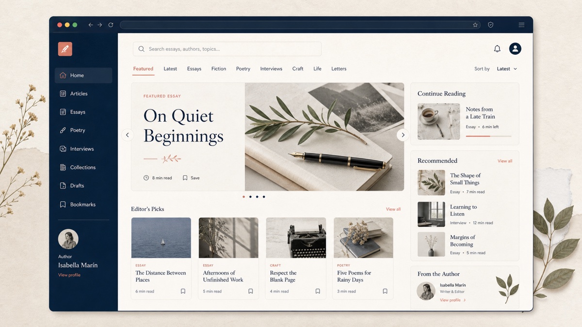 Voces de Leticia editorial content interface
