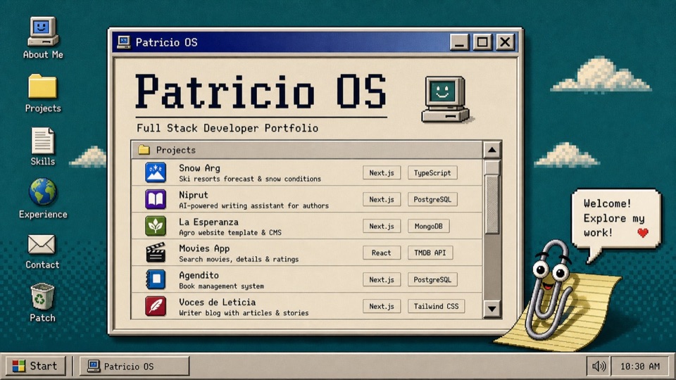 Patricio OS retro desktop portfolio