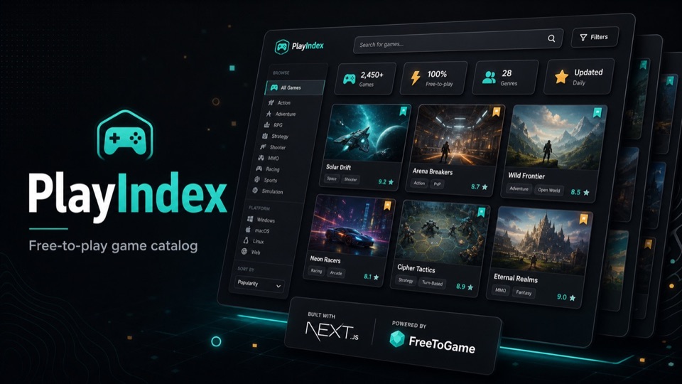 Videogames Explorer catalog interface